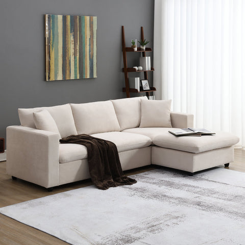 100.4*64.6" Modern Sectional Sofa,L-shaped Couch Set with 2 Free