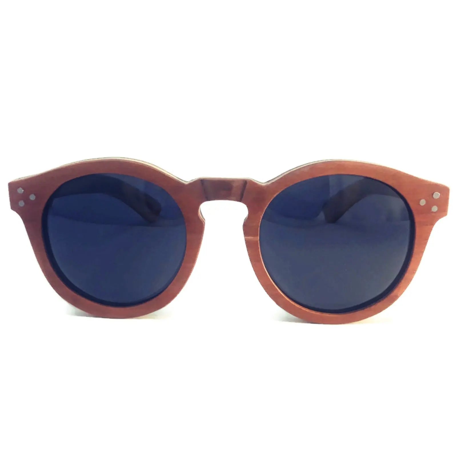 Cinnamon Swirl Skateboard Sunglasses, Polarized with Wooden Case Purple Ariadne