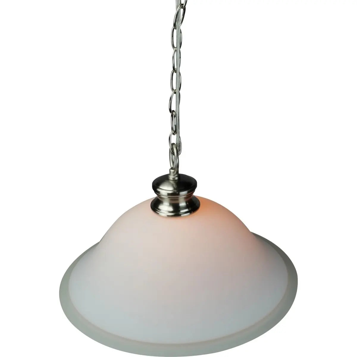 16"W Plug In Swag Milky White Glass Pendant Light Polished Nickel Thulite