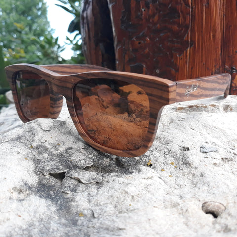 Zebrawood Full Frame Polarized Sunglasses Purple Ariadne