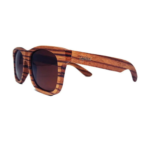 Zebrawood Full Frame Polarized Sunglasses with Case Purple Ariadne