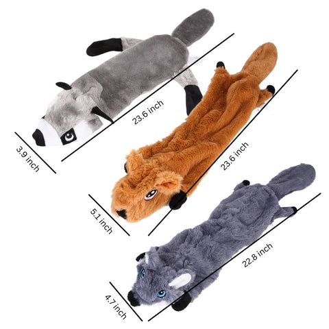 Fast Shipping 3 pcs assorted Dog Toys (No Stuffing)