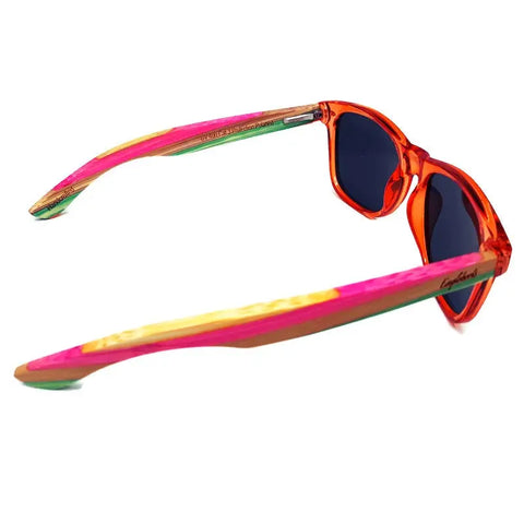 Juicy Fruit Multi-Colored Bamboo Polarized Sunglasses, Handcrafted Purple Ariadne