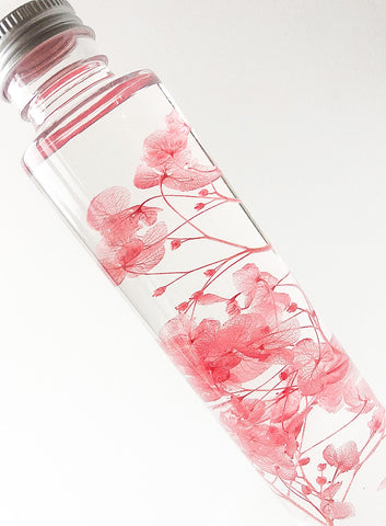 Hydrangea Preserved Flower Bottle Keepsake, Table Decor, Home Interior