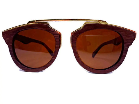 Cherry Wood Full Frame, Polarized with Gold Trim, Handcrafted Purple Ariadne