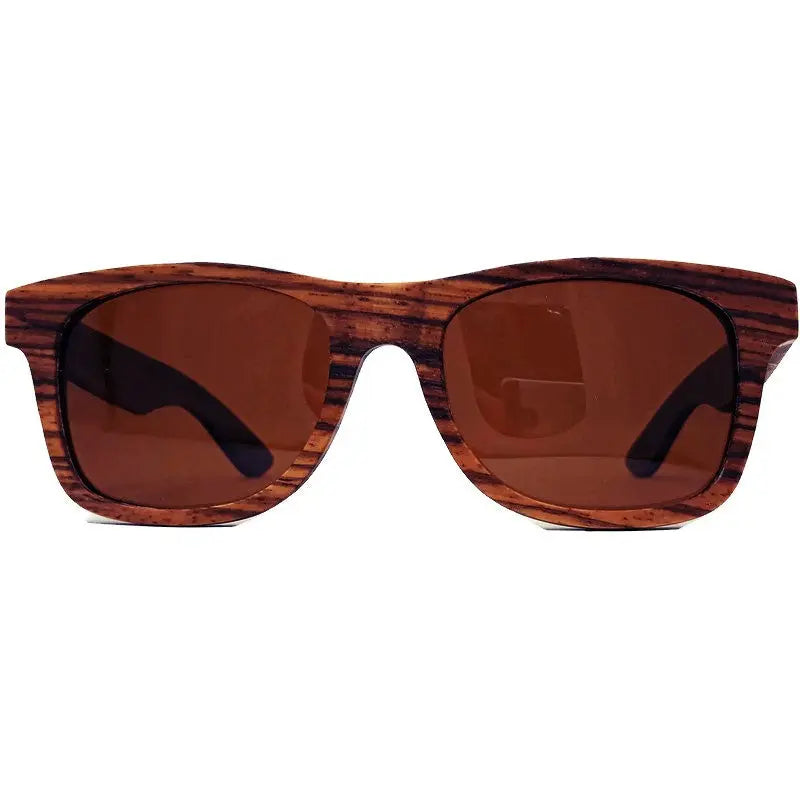 Zebrawood Full Frame Polarized Sunglasses with Case Purple Ariadne