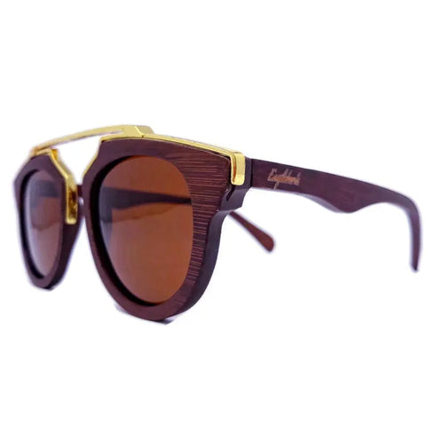 Cherry Wood Full Frame, Polarized with Gold Trim, Handcrafted Purple Ariadne