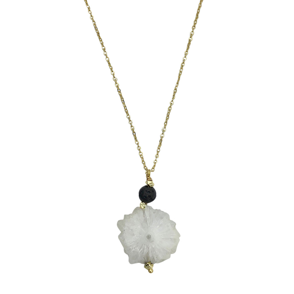 Solar Quartz Lava Necklace Ariel