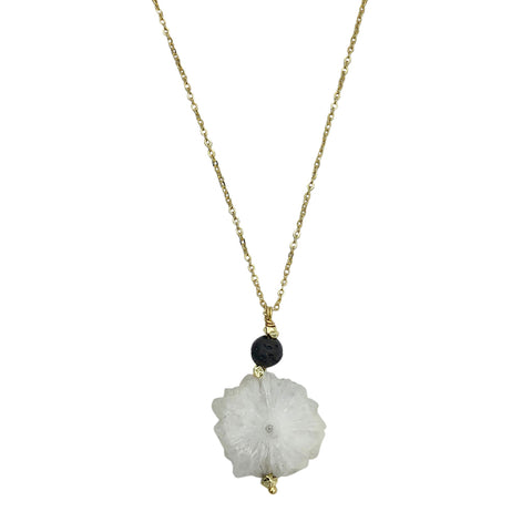 Solar Quartz Lava Necklace Ariel