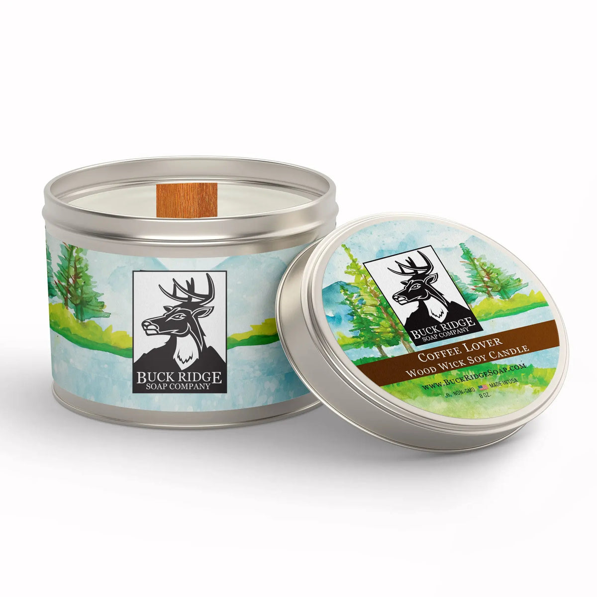 Coffee Lover Sustainable Wood Wick Soy Candle Black Oliver