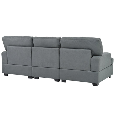 Three Seat Sofa & Removable Back and Seat Cushion & 4 Pillows