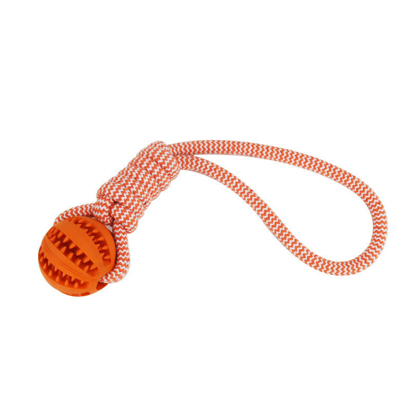 Dog Toys Treat Balls Interactive Hemp Rope Rubber Leaking Balls For