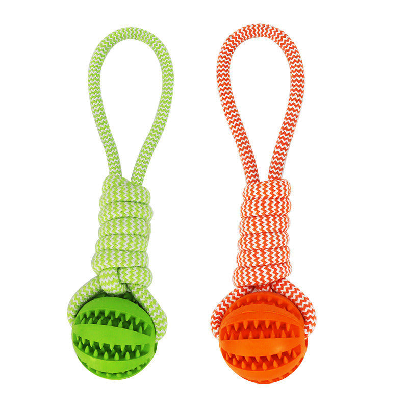 Dog Toys Treat Balls Interactive Hemp Rope Rubber Leaking Balls For