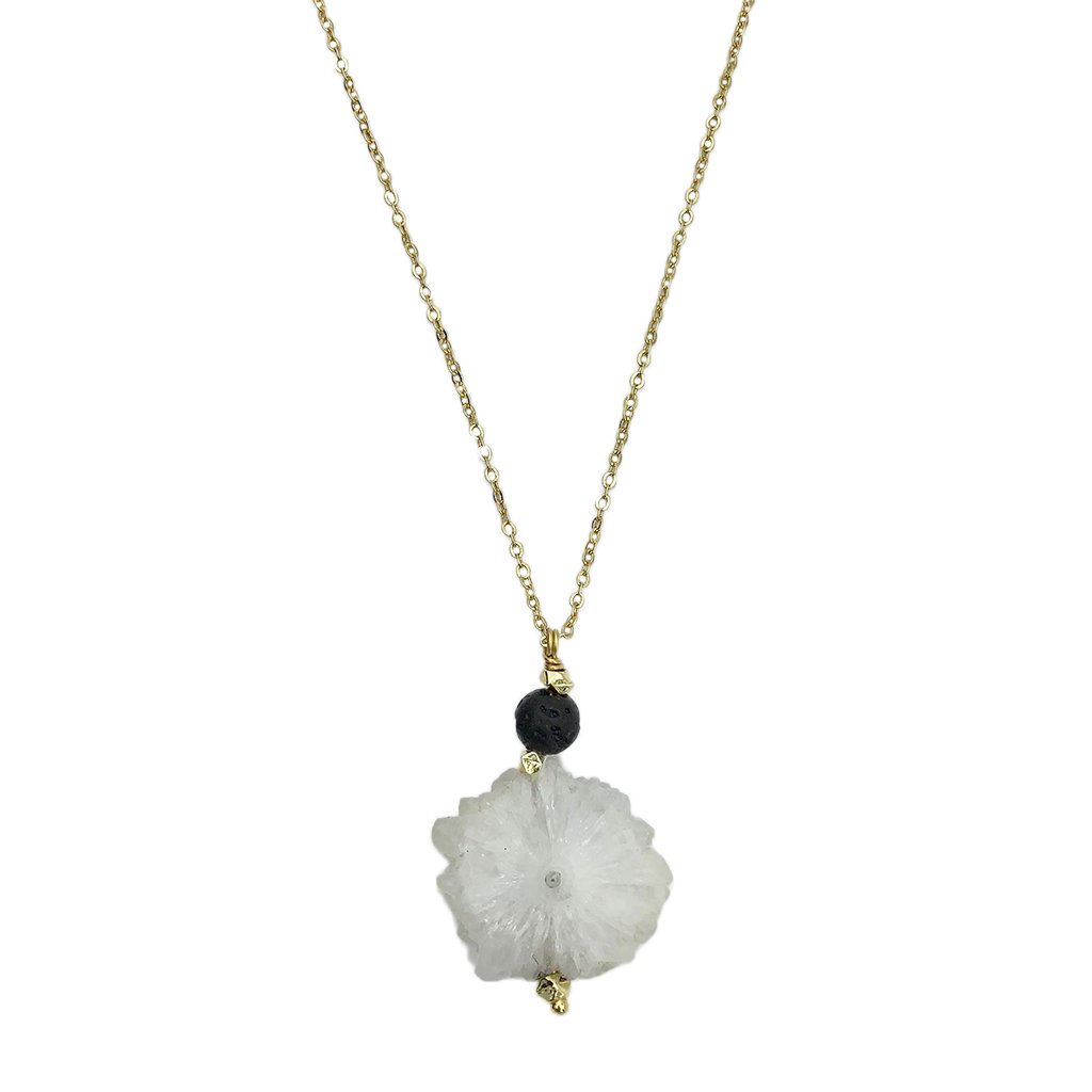 Solar Quartz Lava Necklace Ariel