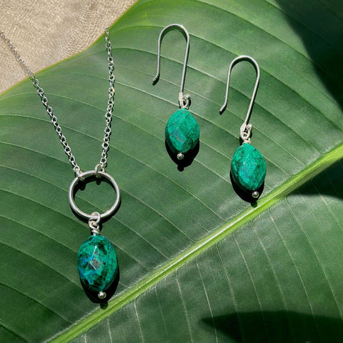 Chrysocolla Drop Earrings Ariel