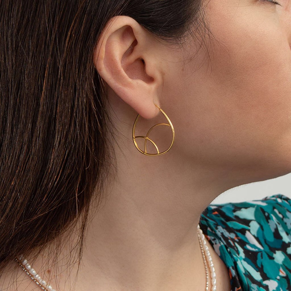 Geometric Gold Hoop Earrings Ariel