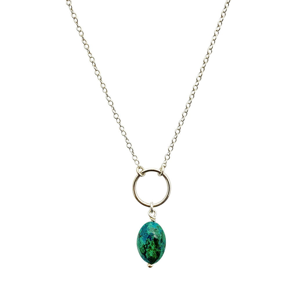 Chrysocolla Circle Necklace Ariel