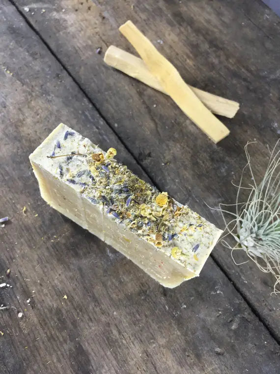 Calming Lavender and Chamomile Vegan Soap White Smokey