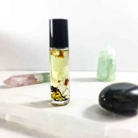 Essential Oil Blend with Crystals Frankincense White Smokey