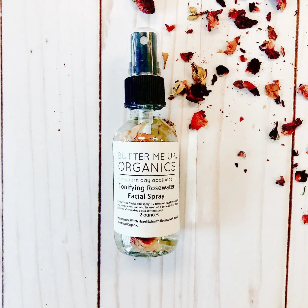 Organic Rosewater Toner / Facial Mist / Makeup Setting Spray / Organic White Smokey