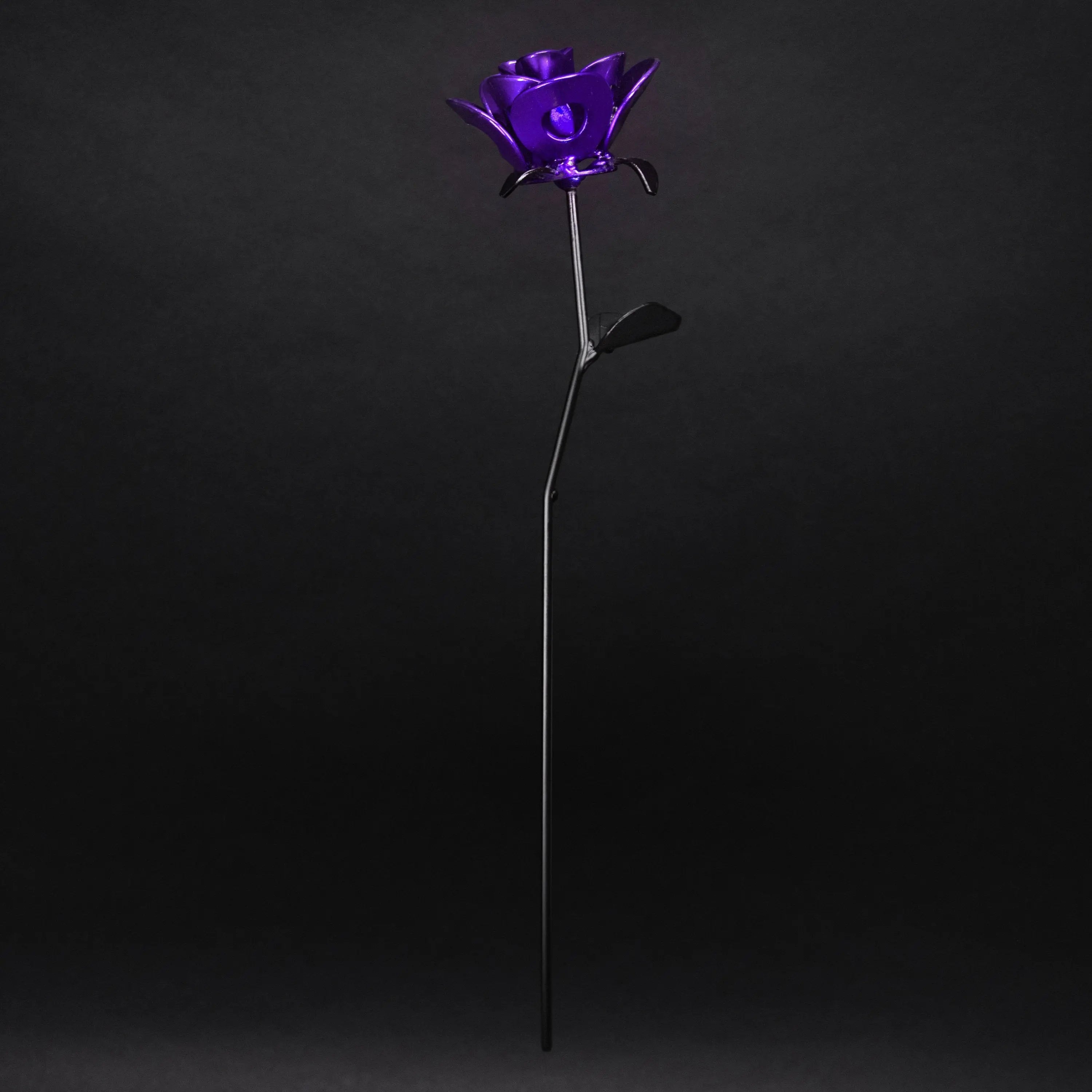 Purple and Black Immortal Rose, Recycled Metal Rose, Steel Rose Turquoise Poppy