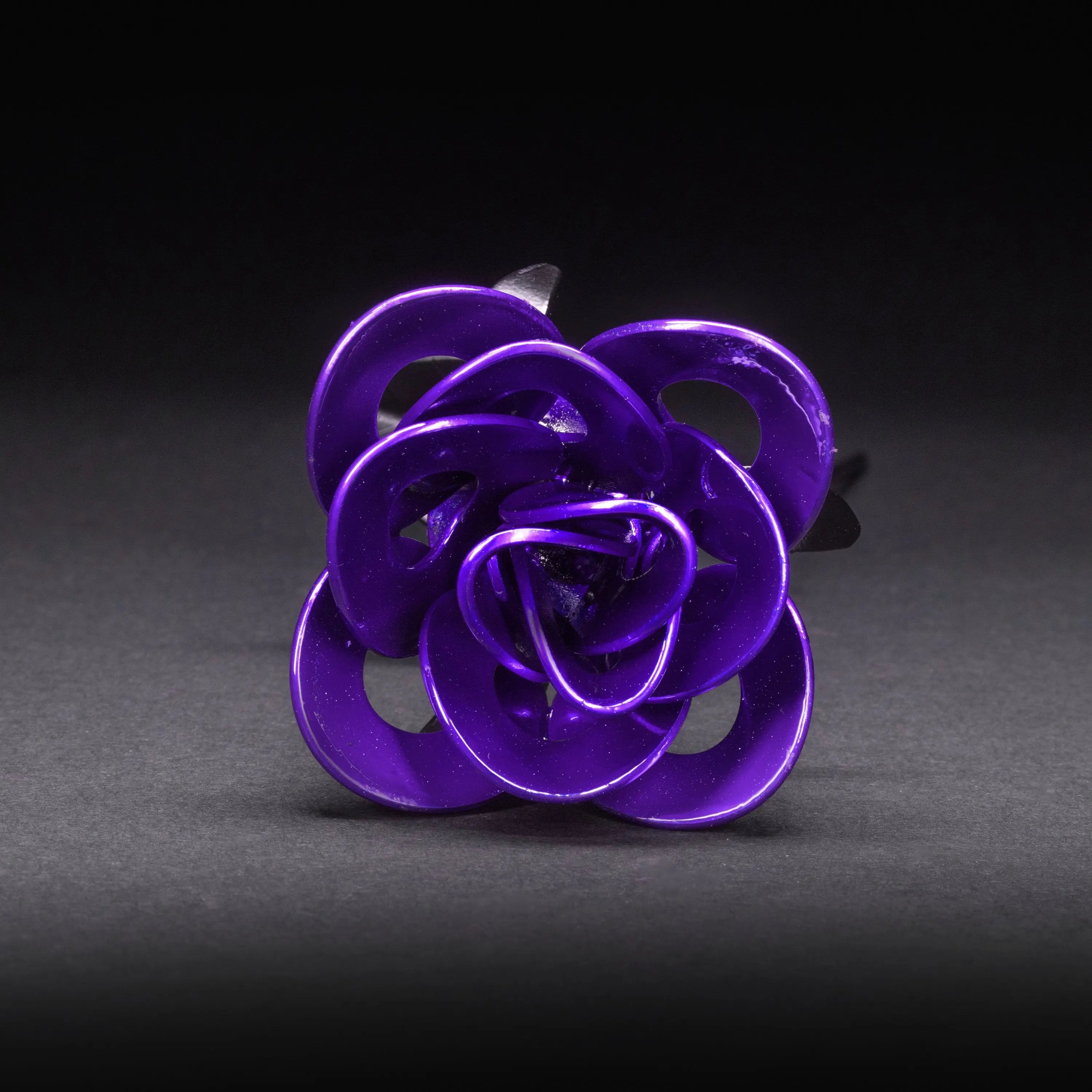 Purple and Black Immortal Rose, Recycled Metal Rose, Steel Rose Turquoise Poppy