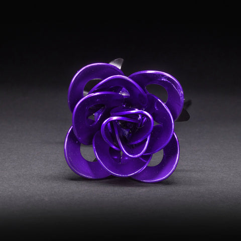 Purple and Black Immortal Rose, Recycled Metal Rose, Steel Rose Turquoise Poppy