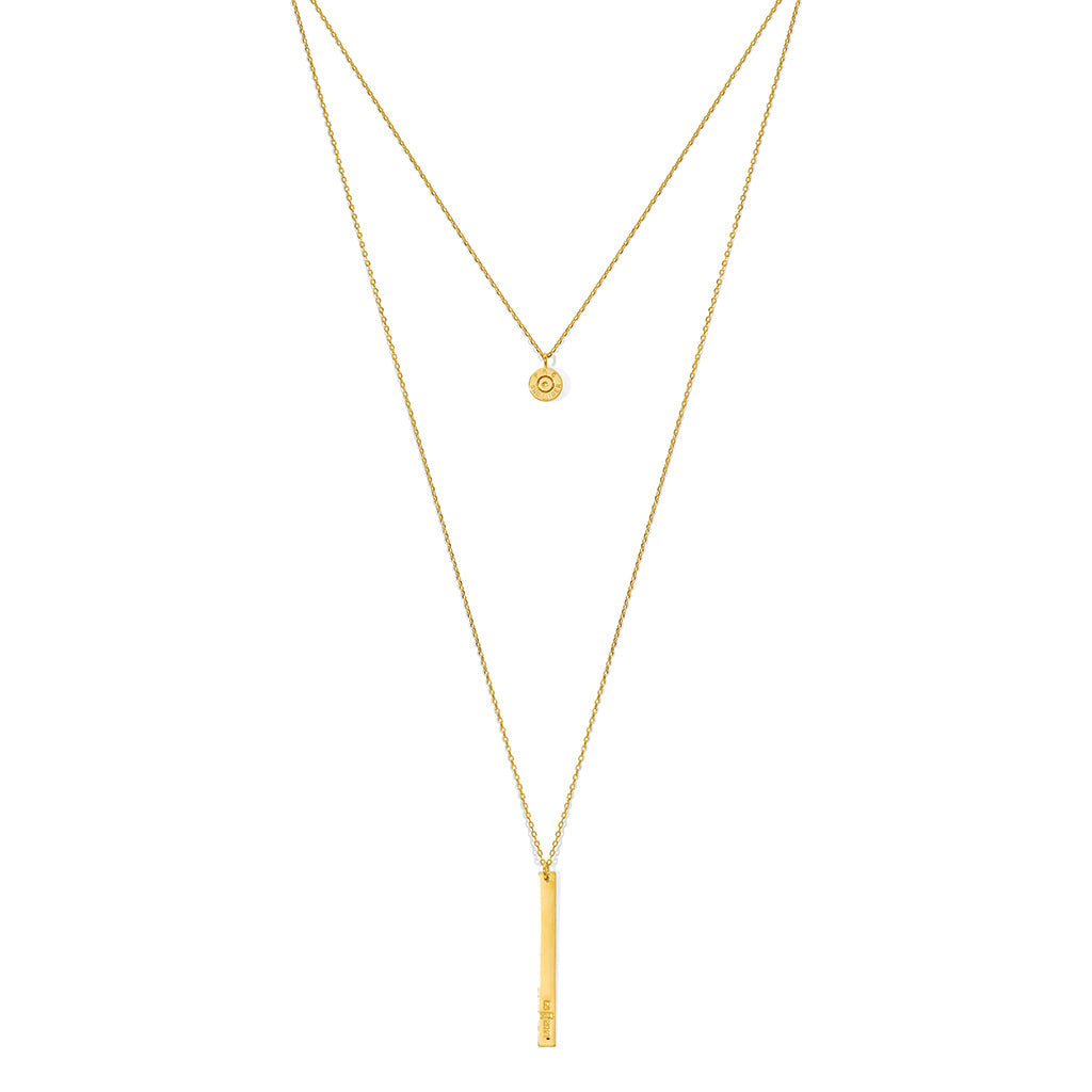 Layered Bar Bullet Necklace Ariel