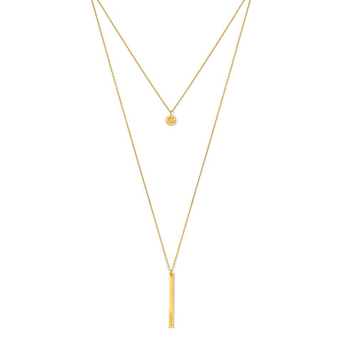 Layered Bar Bullet Necklace Ariel