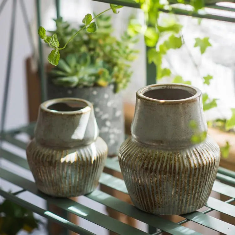 Light Blue Underglazed Ceramic Vase Sangria Uranus