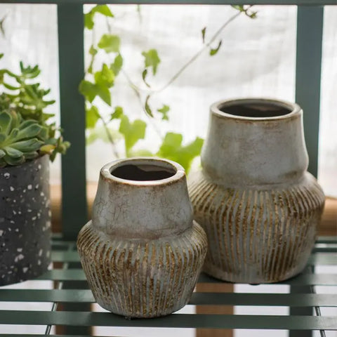 Light Blue Underglazed Ceramic Vase Sangria Uranus