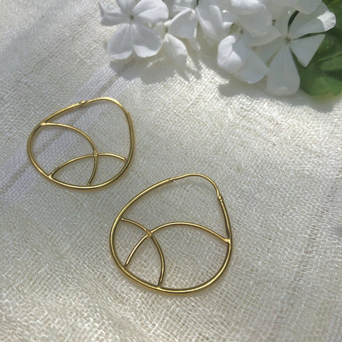 Geometric Gold Hoop Earrings Ariel