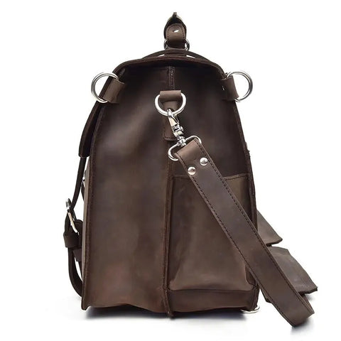 The Gustav Messenger Bag | Large Capacity Vintage Leather Messenger Jade Gaia