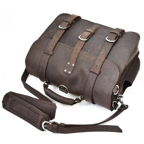 The Gustav Messenger Bag | Large Capacity Vintage Leather Messenger Jade Gaia