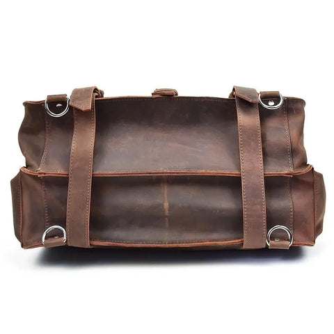 The Gustav Messenger Bag | Large Capacity Vintage Leather Messenger Jade Gaia