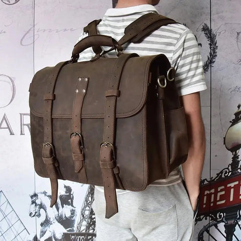 The Gustav Messenger Bag | Large Capacity Vintage Leather Messenger