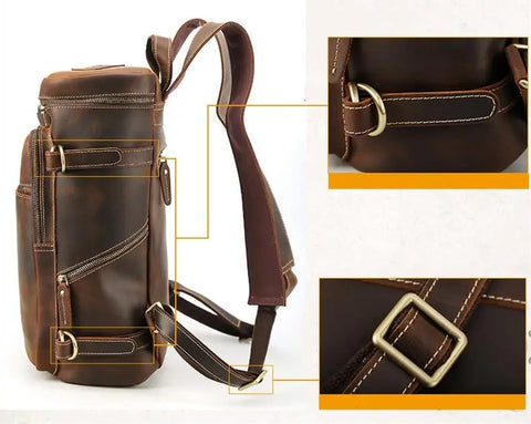 The Raoul Backpack | Handmade Vintage Leather Backpack Jade Gaia