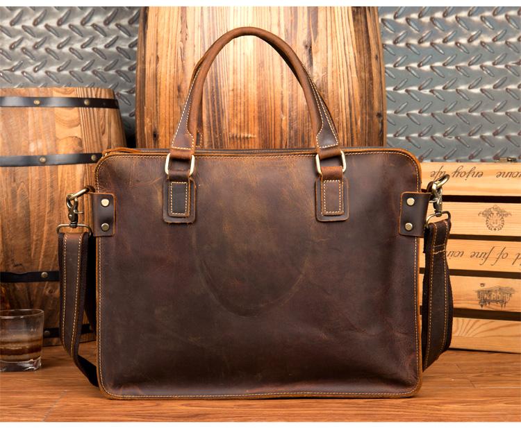 The Viggo Briefcase | Genuine Leather Messenger Bag Jade Gaia