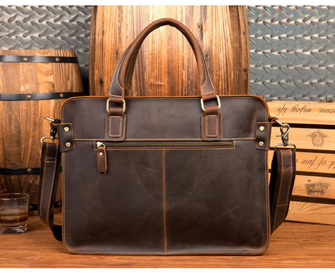 The Viggo Briefcase | Genuine Leather Messenger Bag Jade Gaia