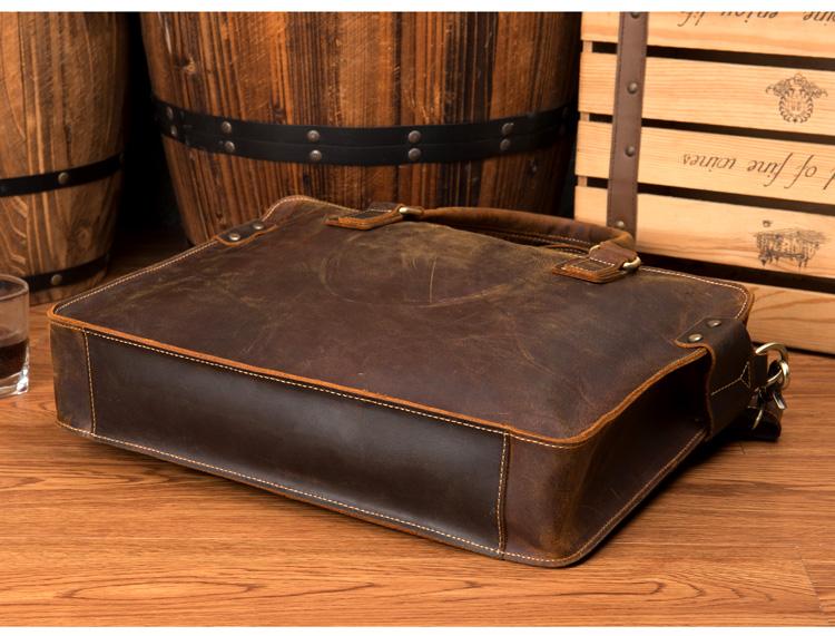 The Viggo Briefcase | Genuine Leather Messenger Bag Jade Gaia