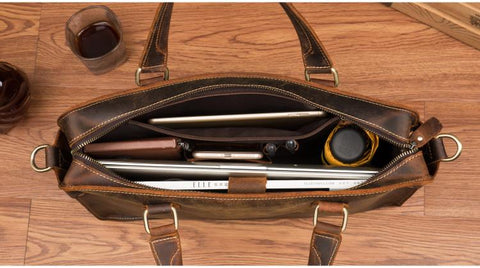 The Viggo Briefcase | Genuine Leather Messenger Bag Jade Gaia