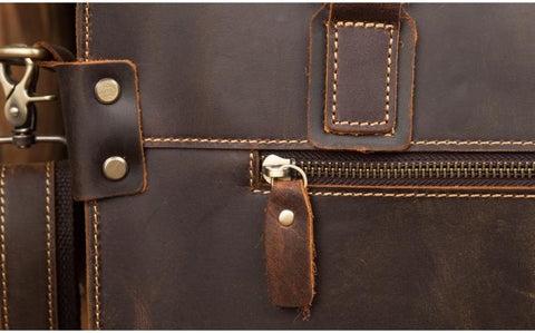 The Viggo Briefcase | Genuine Leather Messenger Bag Jade Gaia