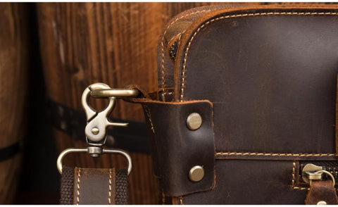 The Viggo Briefcase | Genuine Leather Messenger Bag Jade Gaia